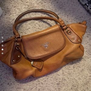 Vintage 1980s 1990s Prada large brown bag boho